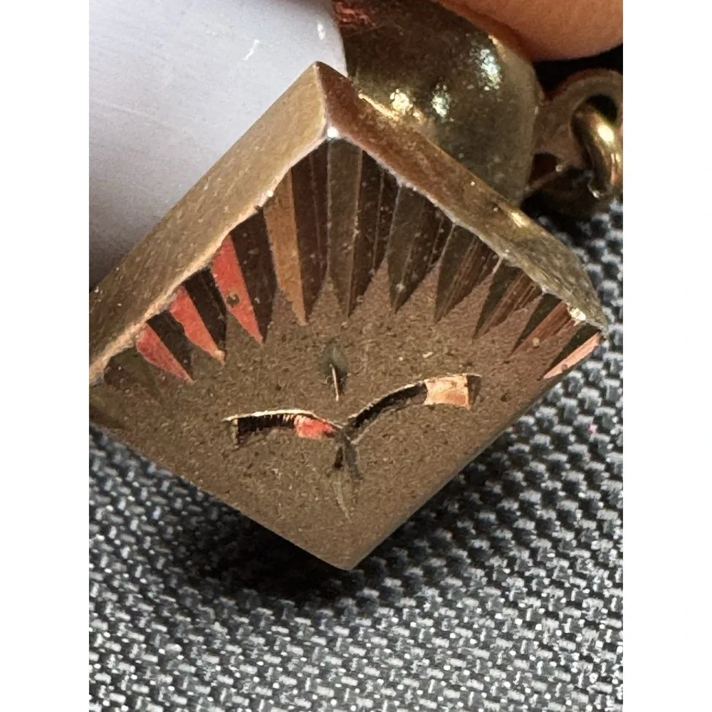 Men's Golden Square/ Diamond Shape Tie Tack with Chain
